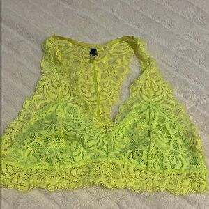 Neon yellow Lace Racerback bralette